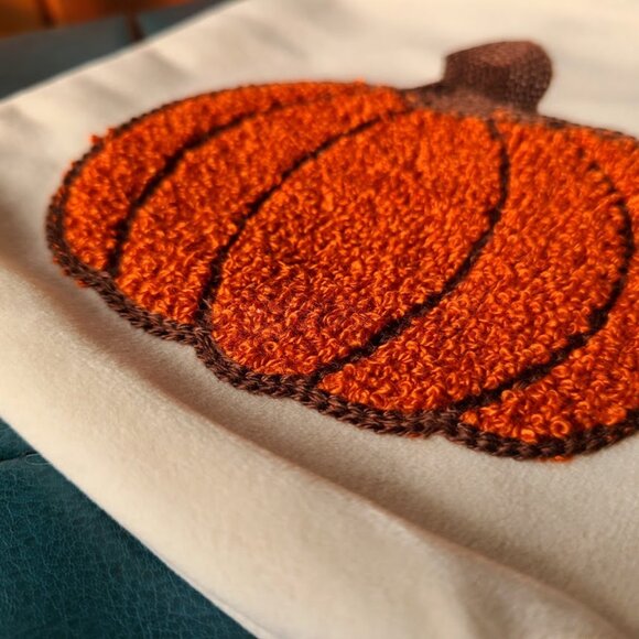 Pumpkin Decorative Pillow Cover Thanksgiving Decor Embroidered Throw Accent Case - Picture 4 of 10